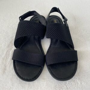 Born Hanz Black Knit Leather Slingback Adjustable Sandals Shoes F48003 Womens 9